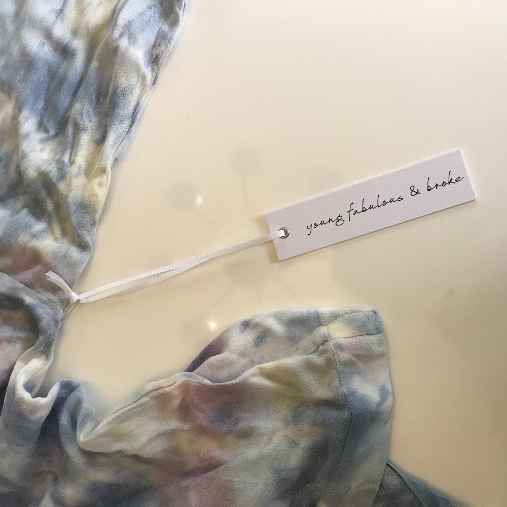 NWT Young Fabulous & Broke Tie Dye Faux Wrap Top - Picture 6 of 13